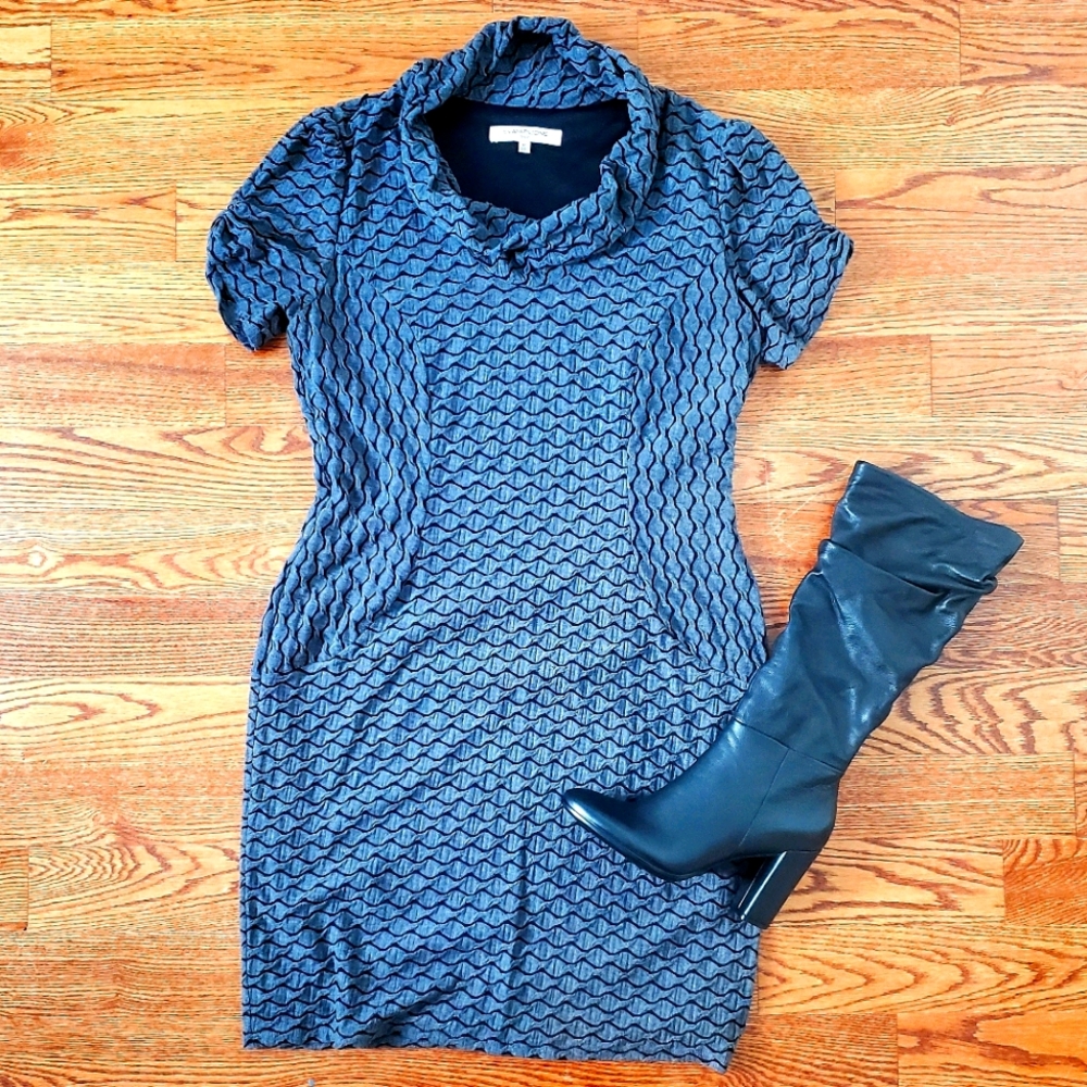 Evan Picone Grey Textured Bodycon Dress